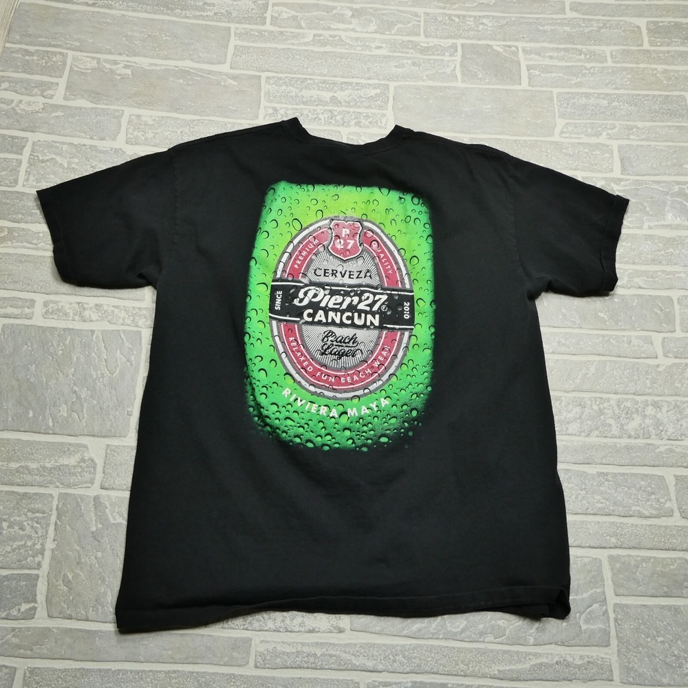 Pier 27 Shirt‎ Adult XL Beach Lager Cerveza Beer Graphic Short Sleeve Cotton